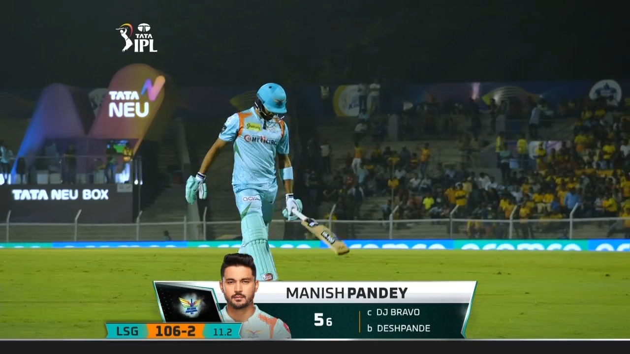 M07: LSG vs CSK – Manish Pandey Wicket