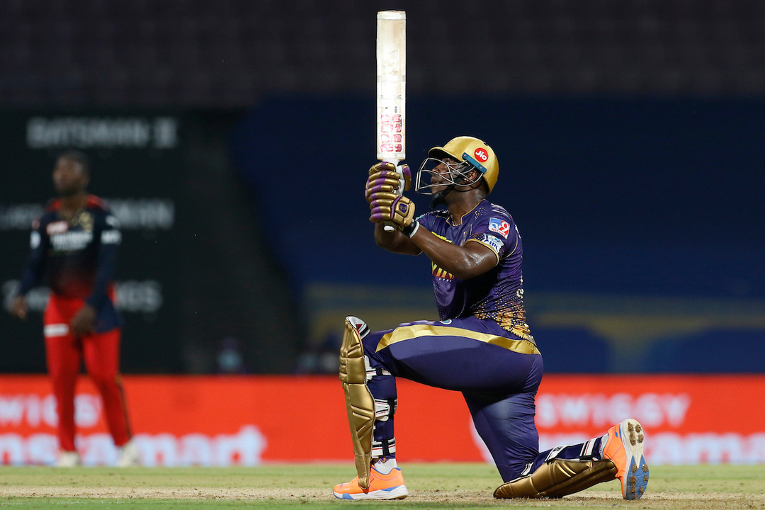 Andre Russell's 94-metre six background