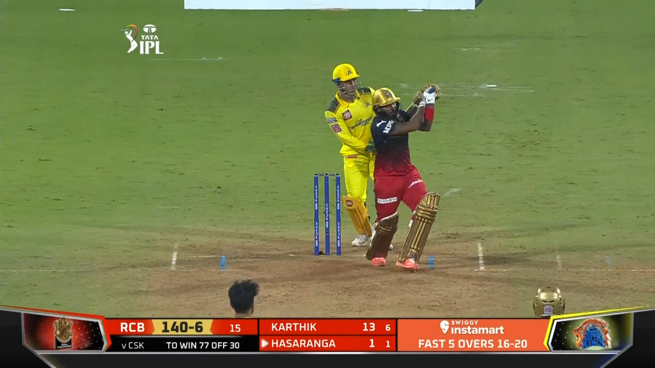 M22: CSK vs RCB – Wanindu Hasaranga Six