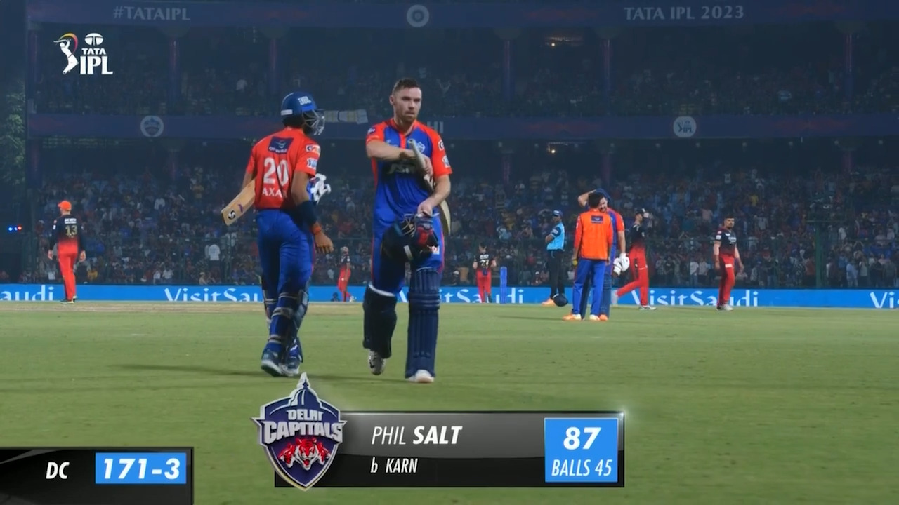 M50: DC vs RCB – Phil Salt Wicket
