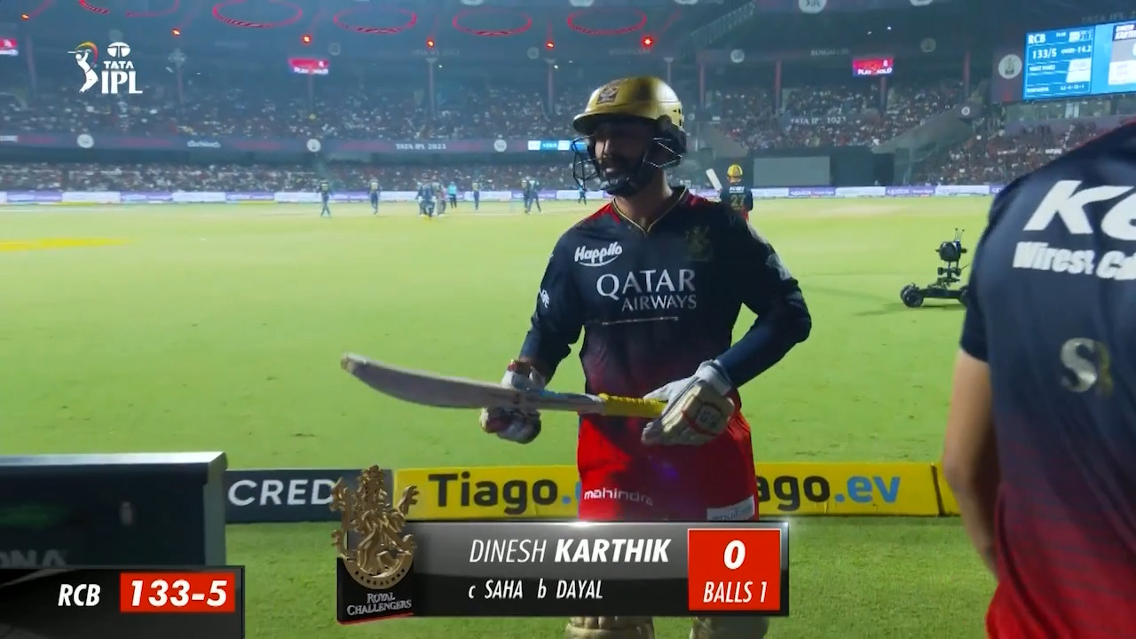 M70: RCB vs GT – Dinesh Karthik Wicket