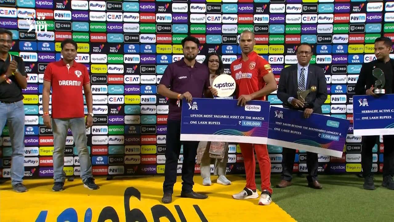 M53: KKR vs PBKS – Upstox most Valuable Asset of the Match – Shikhar Dhawan