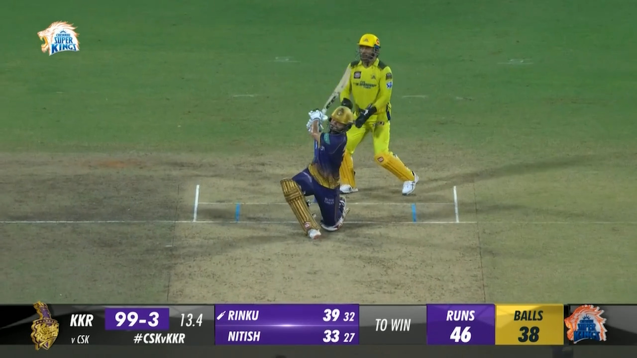 M61: CSK vs KKR – Rinku Singh Six