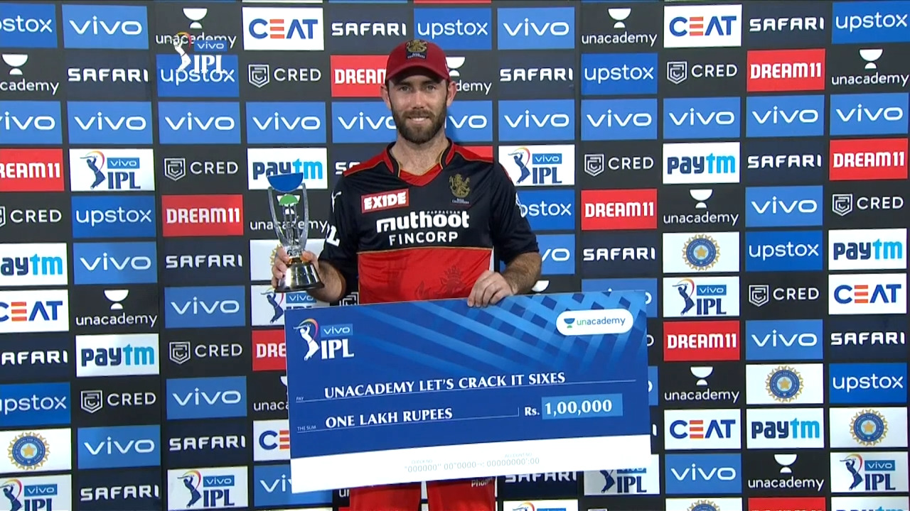 M06: SRH vs RCB – Unacademy Lets Crack It Sixes of the Match – Glenn Maxwell