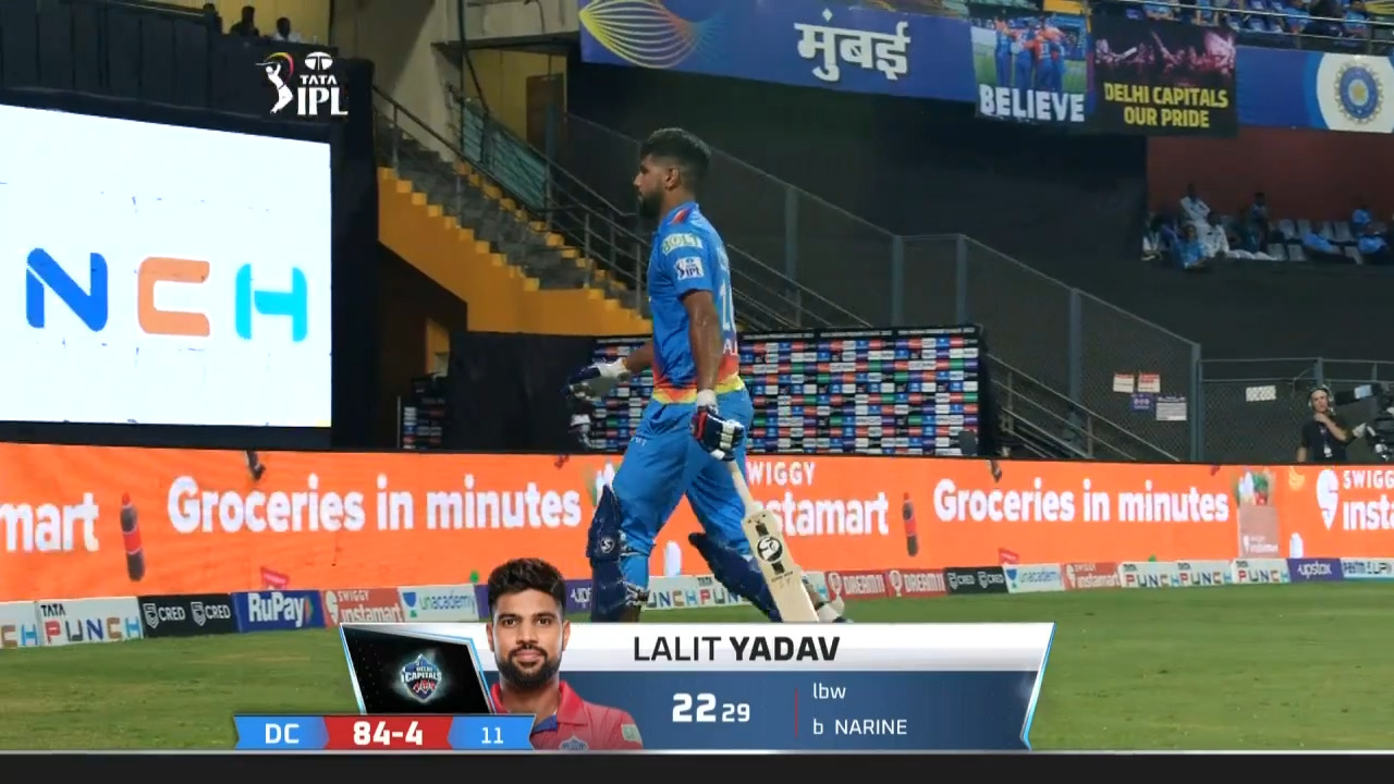 M41: DC vs KKR – Lalit Yadav Wicket