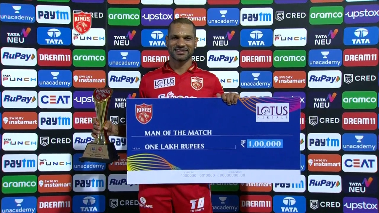 M38: PBKS vs CSK – Man of the Match – Shikhar Dhawan