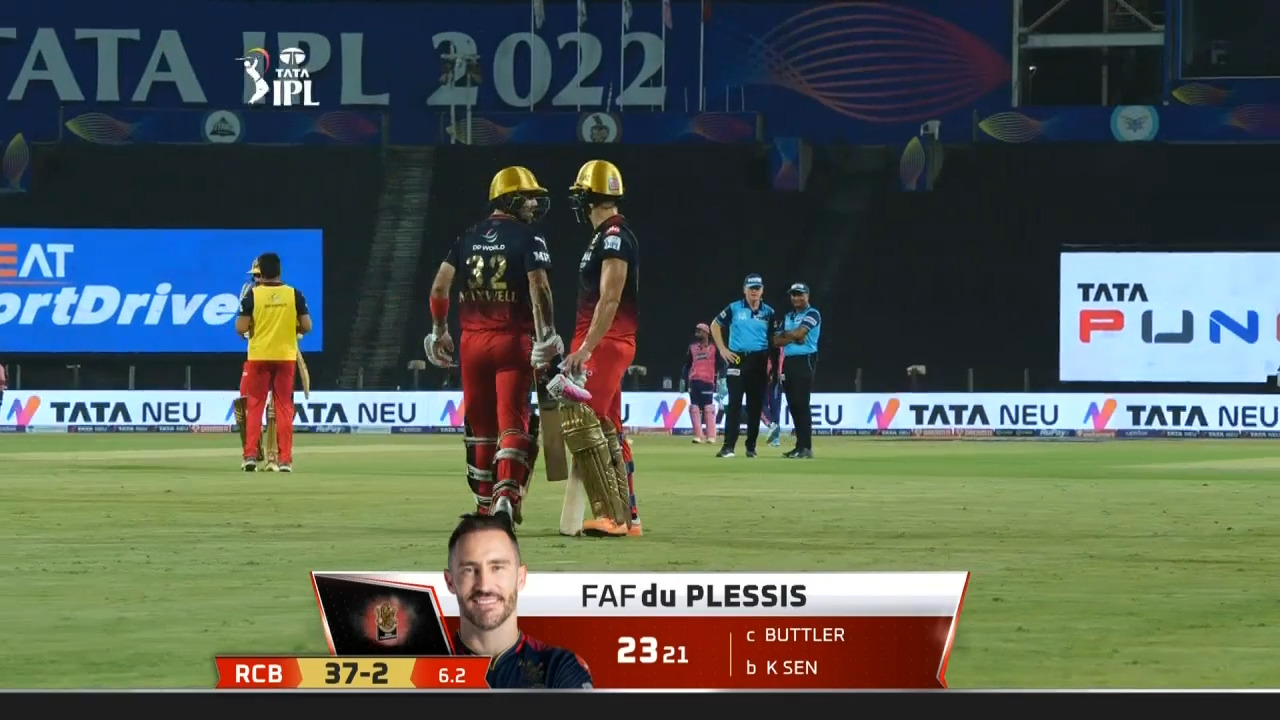 M39: RCB vs RR – Faf Du Plessis Wicket
