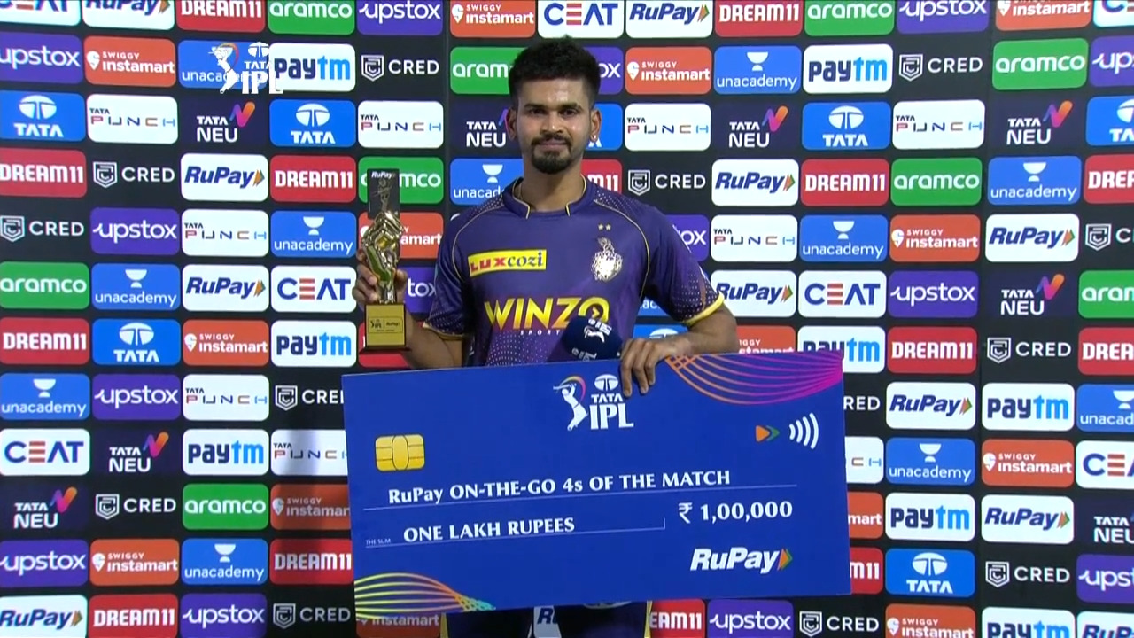 M08: KKR vs PBKS – RuPay On-The-Go 4s of the Match – Shreyas Iyer