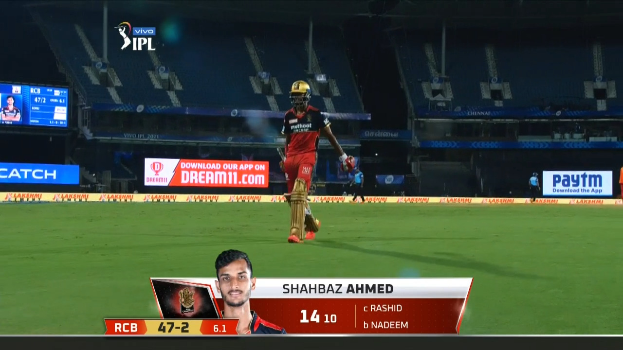 M05: SRH vs RCB – Shahbaz Ahmed Wicket