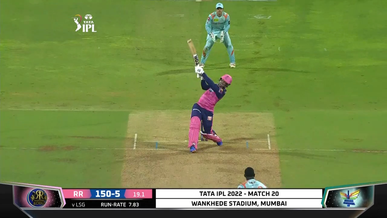 M20: RR vs LSG – Shimron Hetmyer Six background