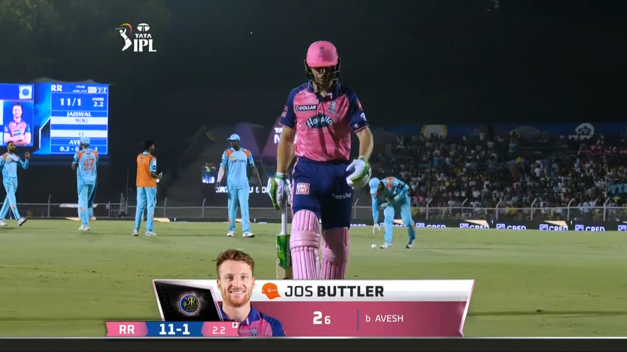 M63: LSG vs RR – Jos Buttler Wicket