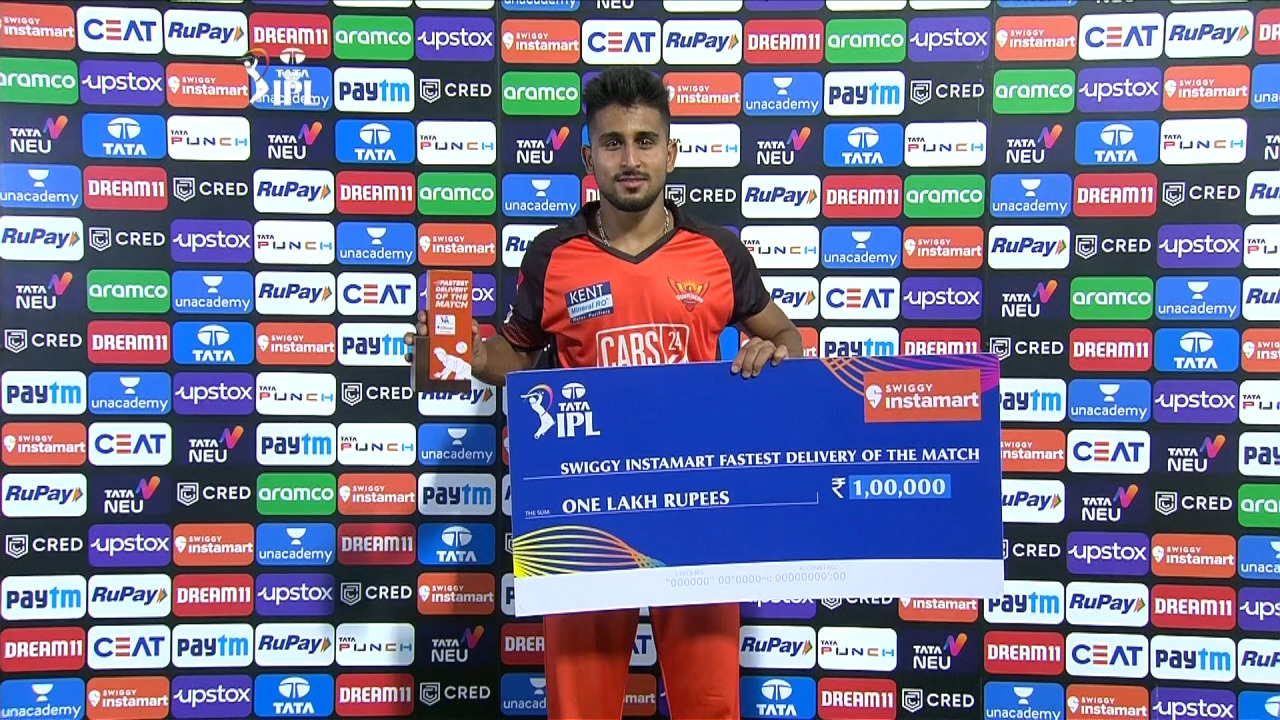 M54: SRH vs RCB – Swiggy Instamart Fastest Delivery of the Match – Umran Malik