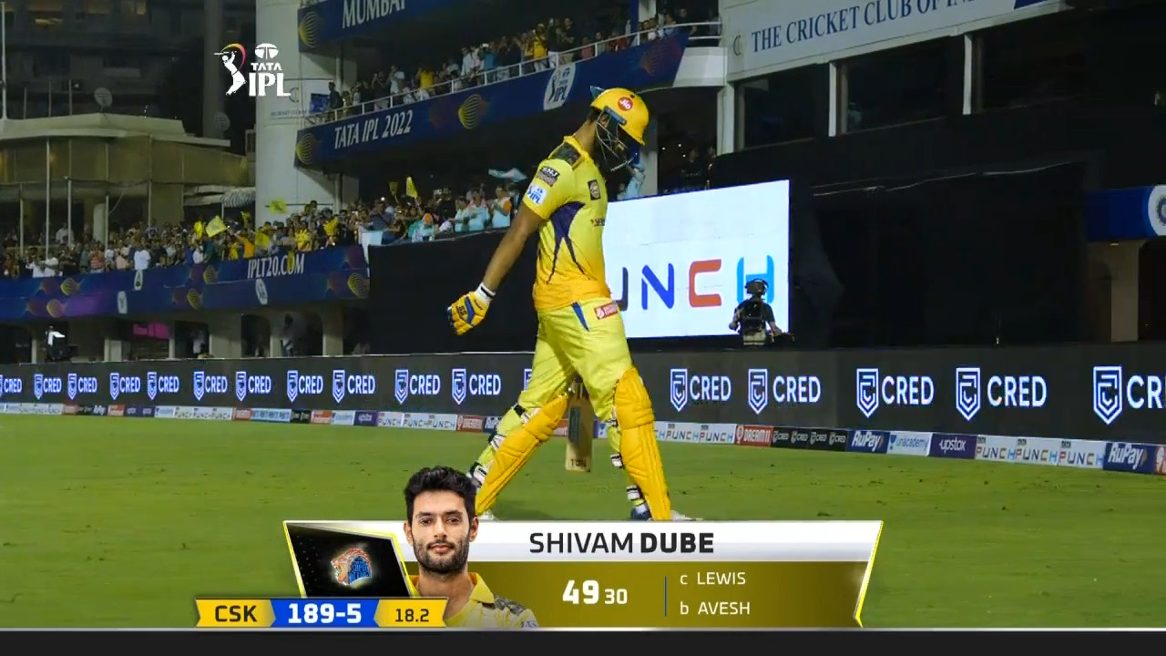 M07: LSG vs CSK – Shivam Dube Wicket