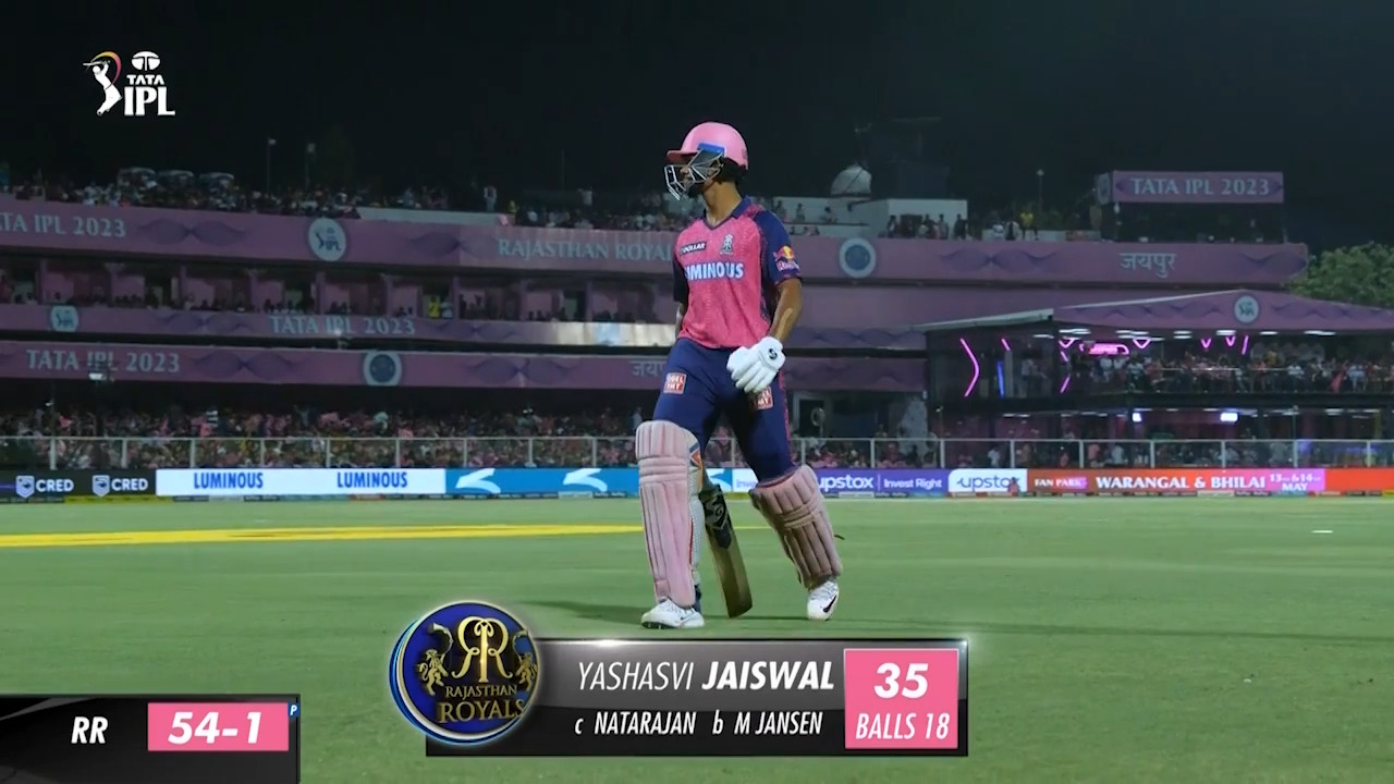 M52: RR vs SRH – Yashasvi Jaiswal Wicket background
