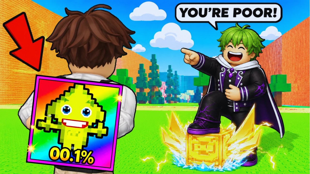 I Pretended To Be a NOOB In KICK A LUCKY BLOCK, Then used a 0.01% BRAINROT...