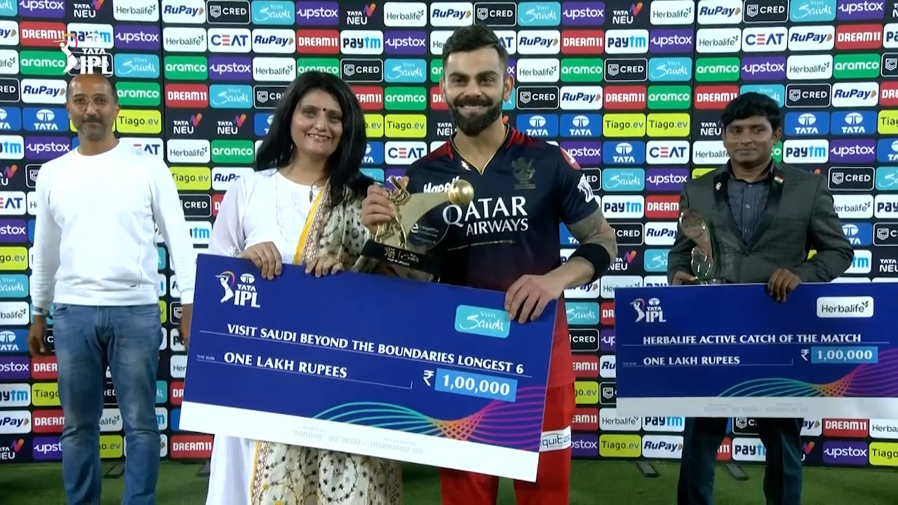 M65: SRH vs RCB – Visit Saudi Beyond the Boundaries Longest 6 of the Match – Virat Kohli