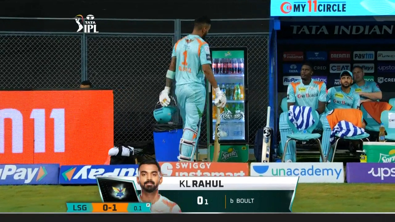 M20: RR vs LSG – K L Rahul Wicket
