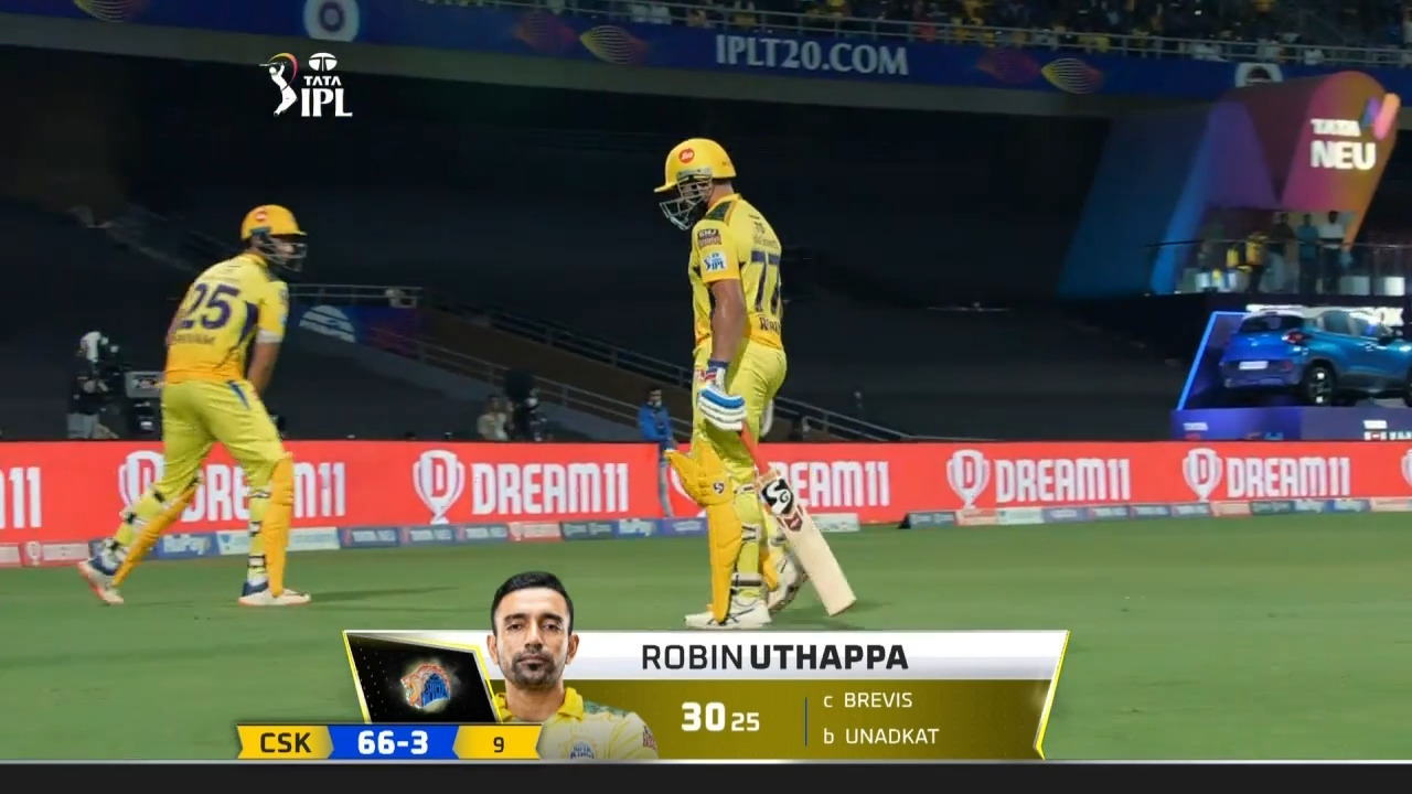 M33: MI vs CSK – Robin Uthappa Wicket