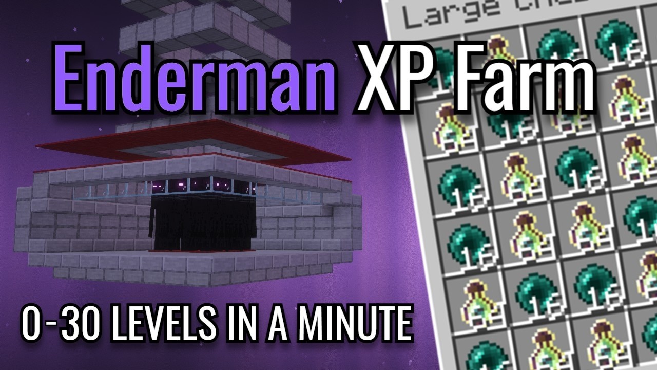 One Hit Enderman Xp Farm In Minecraft (Bedrock & Java Tutorial)