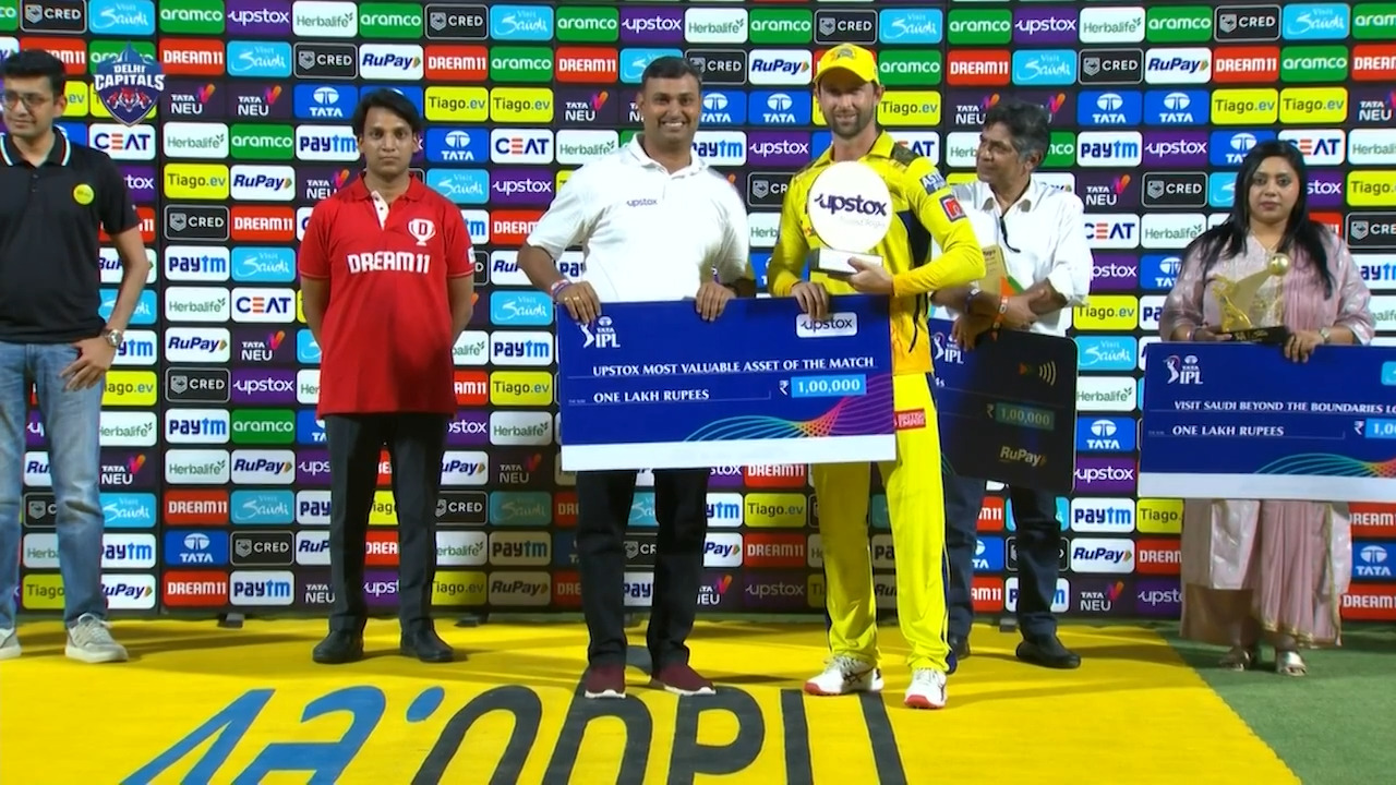 M67: DC vs CSK – Upstox most Valuable Asset of the Match – Devon Conway backdrop