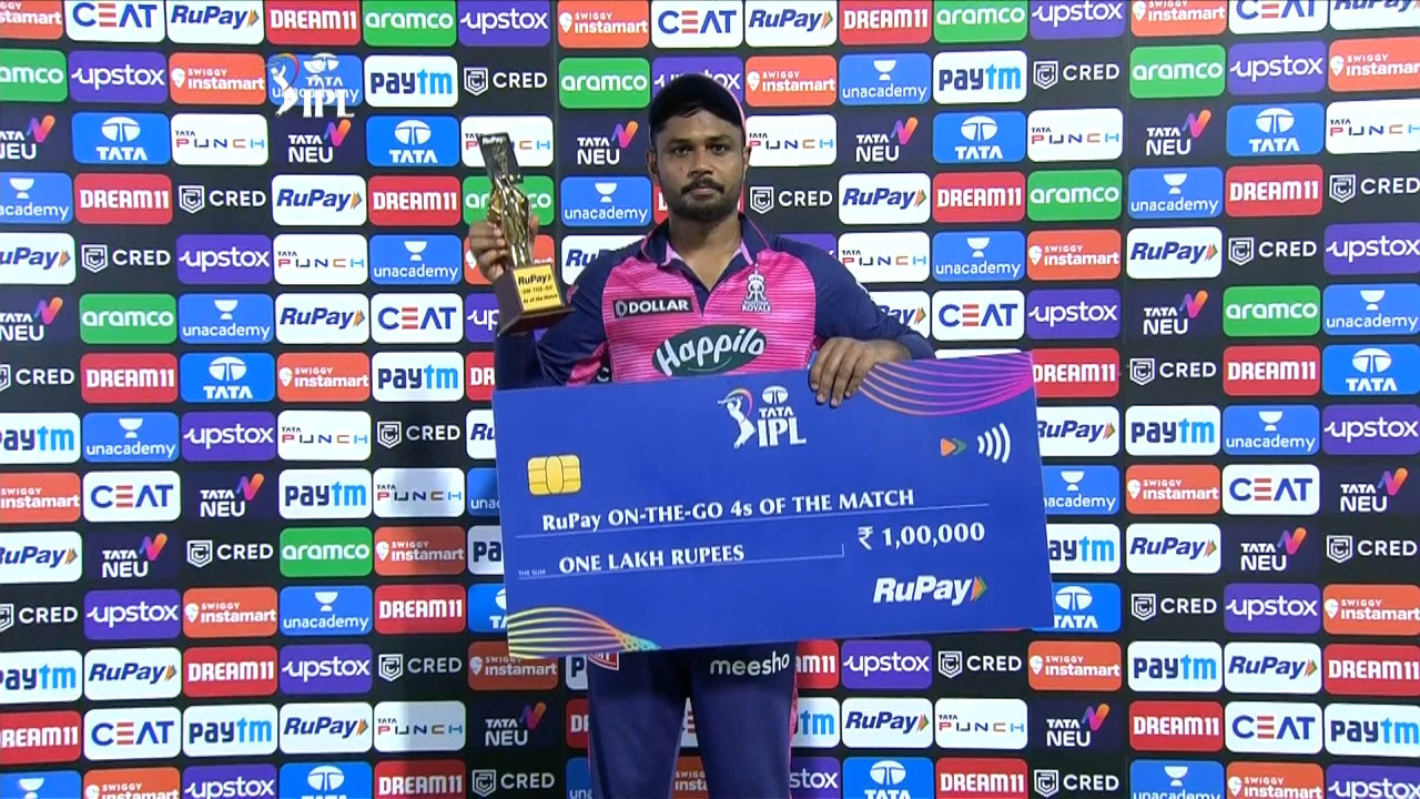 M47: KKR vs RR – RuPay On-The-Go 4s of the Match – Sanju Samson