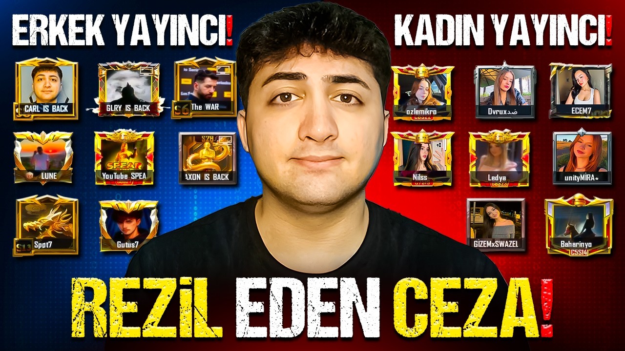 8 ERKEK YAYINCI vs 8 KADIN YAYINCI! (REZİL EDEN CEZA) | PUBG Mobile