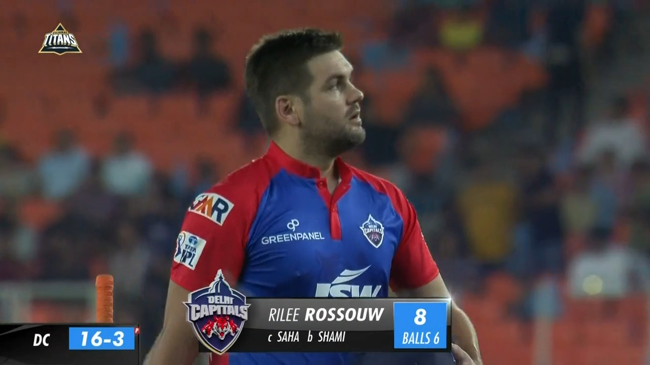 M44: GT vs DC – Rilee Rossouw Wicket