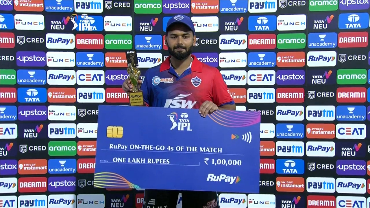 M45: DC vs LSG – RuPay On-The-Go 4s of the Match – Rishabh Pant