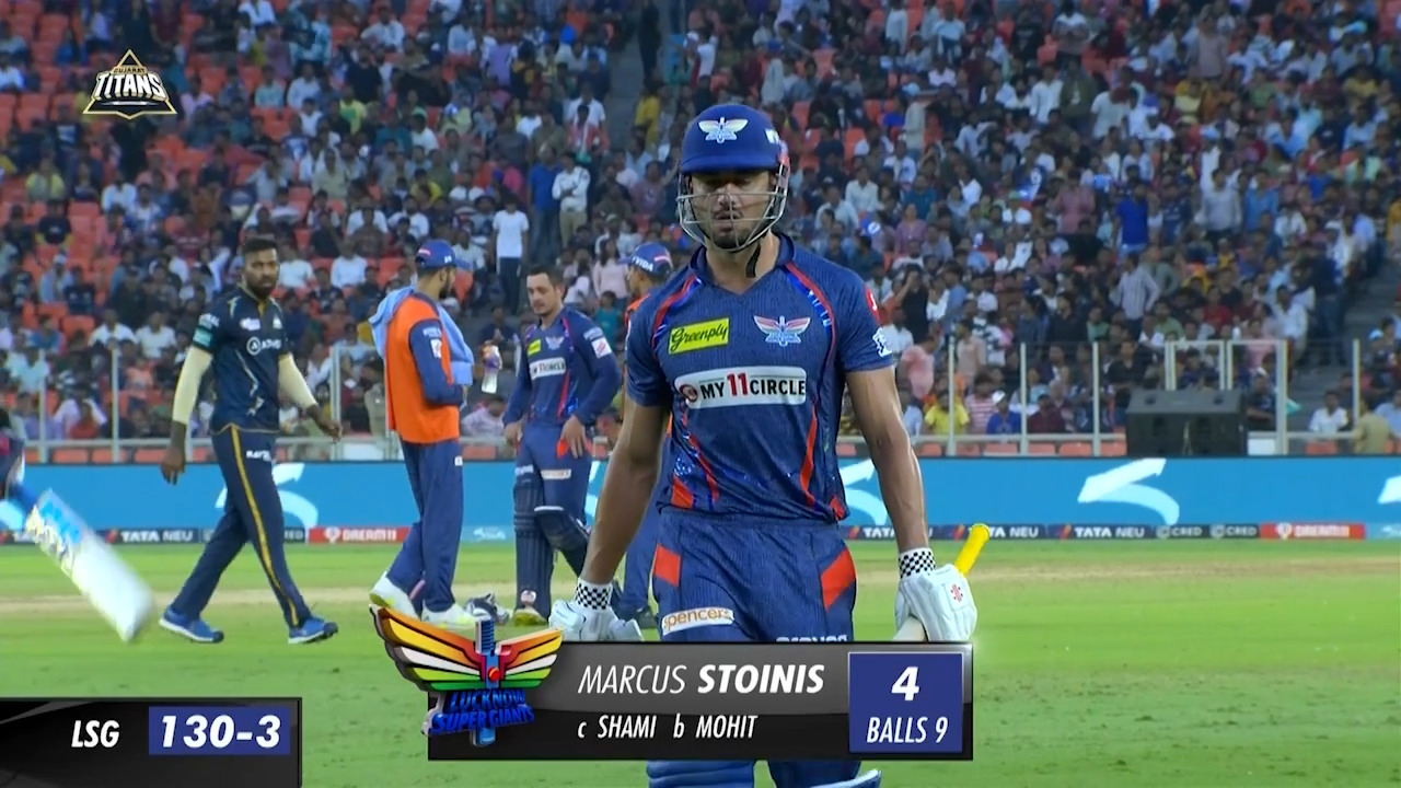 M51: GT vs LSG – Marcus Stoinis Wicket background