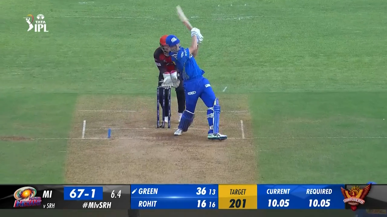 M69: MI vs SRH – Cameron Green Six background
