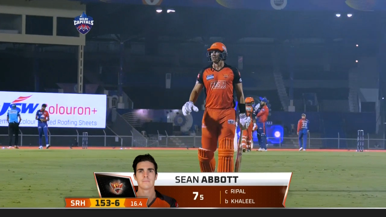 M50: DC vs SRH – Sean Abbott Wicket background