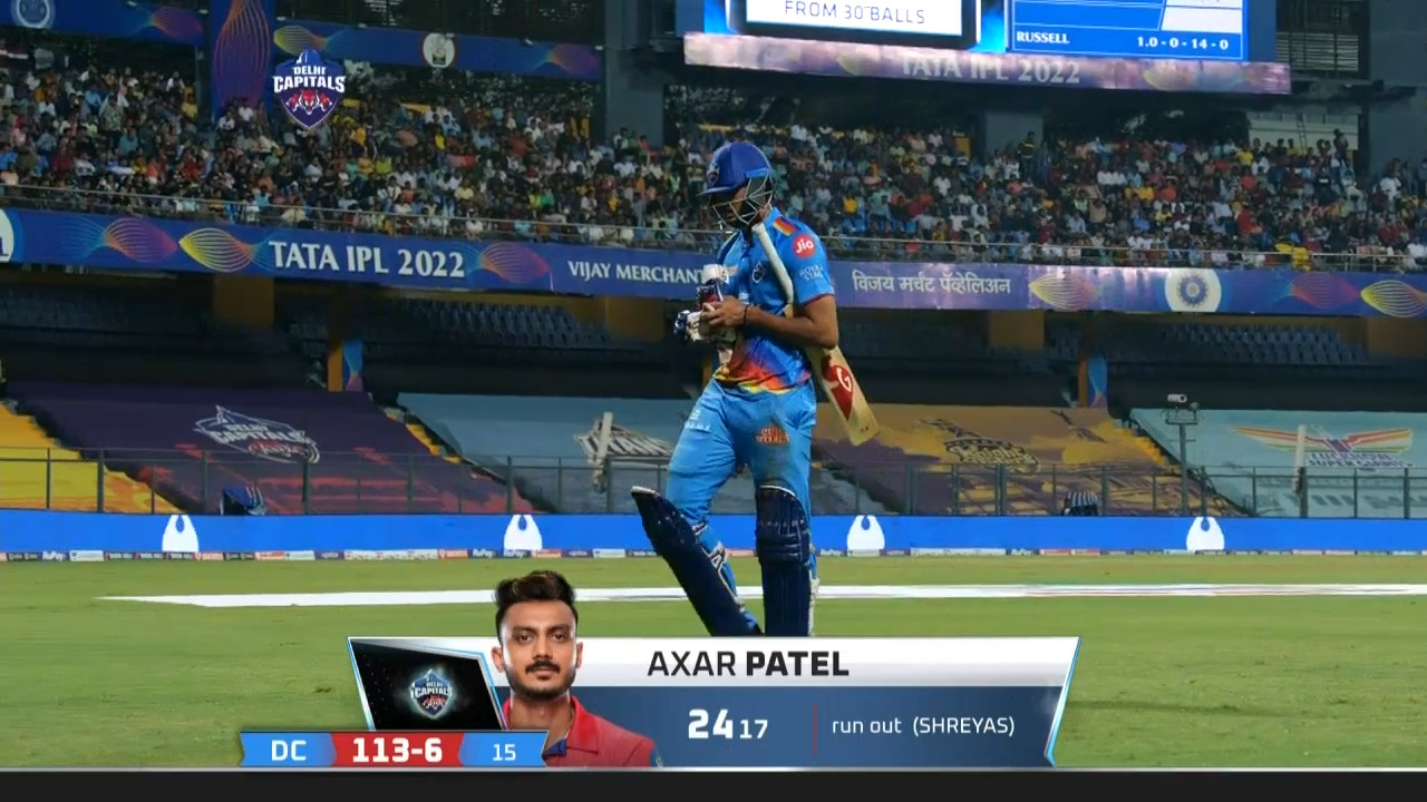 M41: DC vs KKR – Axar Patel Wicket