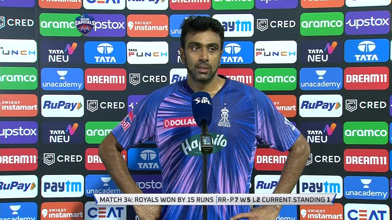 M34: DC vs RR – Ravichandran Ashwin Interview background