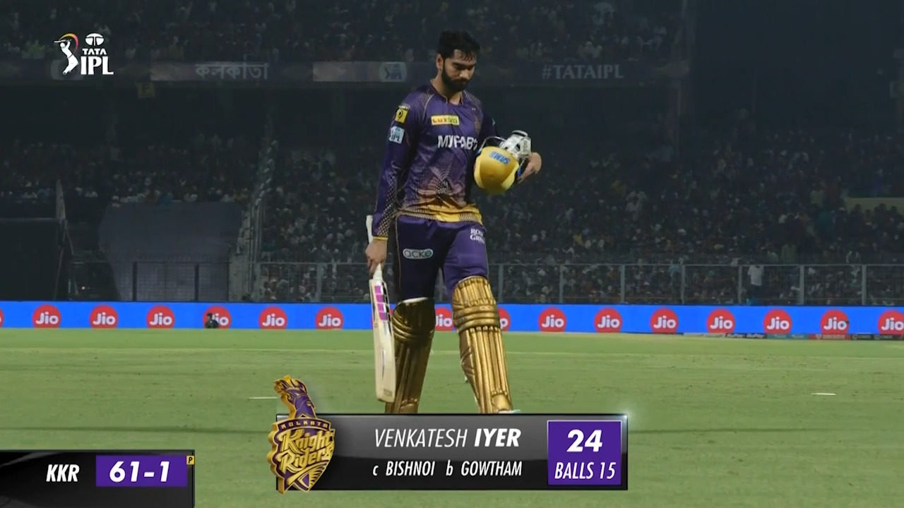 M68: KKR vs LSG – Venkatesh Iyer Wicket