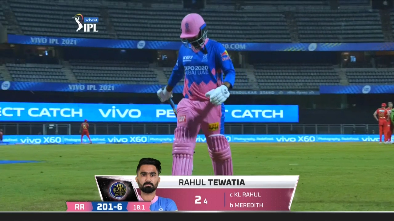 M04: RR vs PBKS – Rahul Tewatia Wicket background