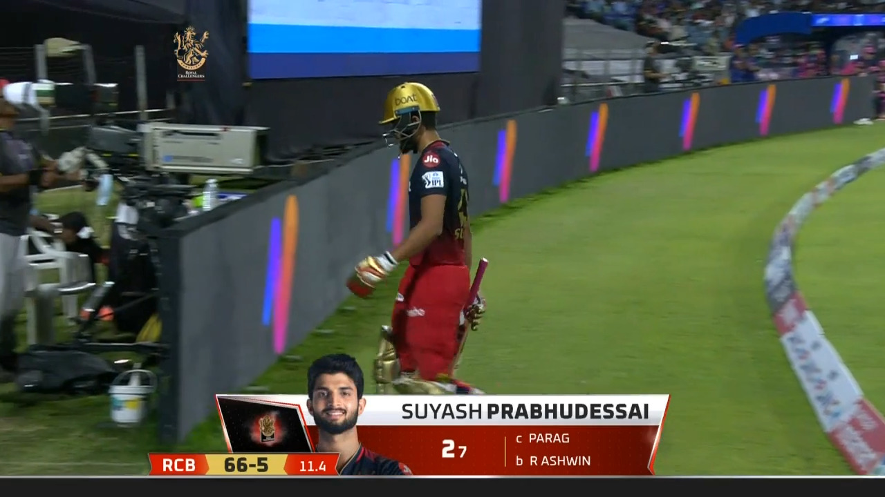 M39: RCB vs RR – Suyash S Prabhudessai Wicket