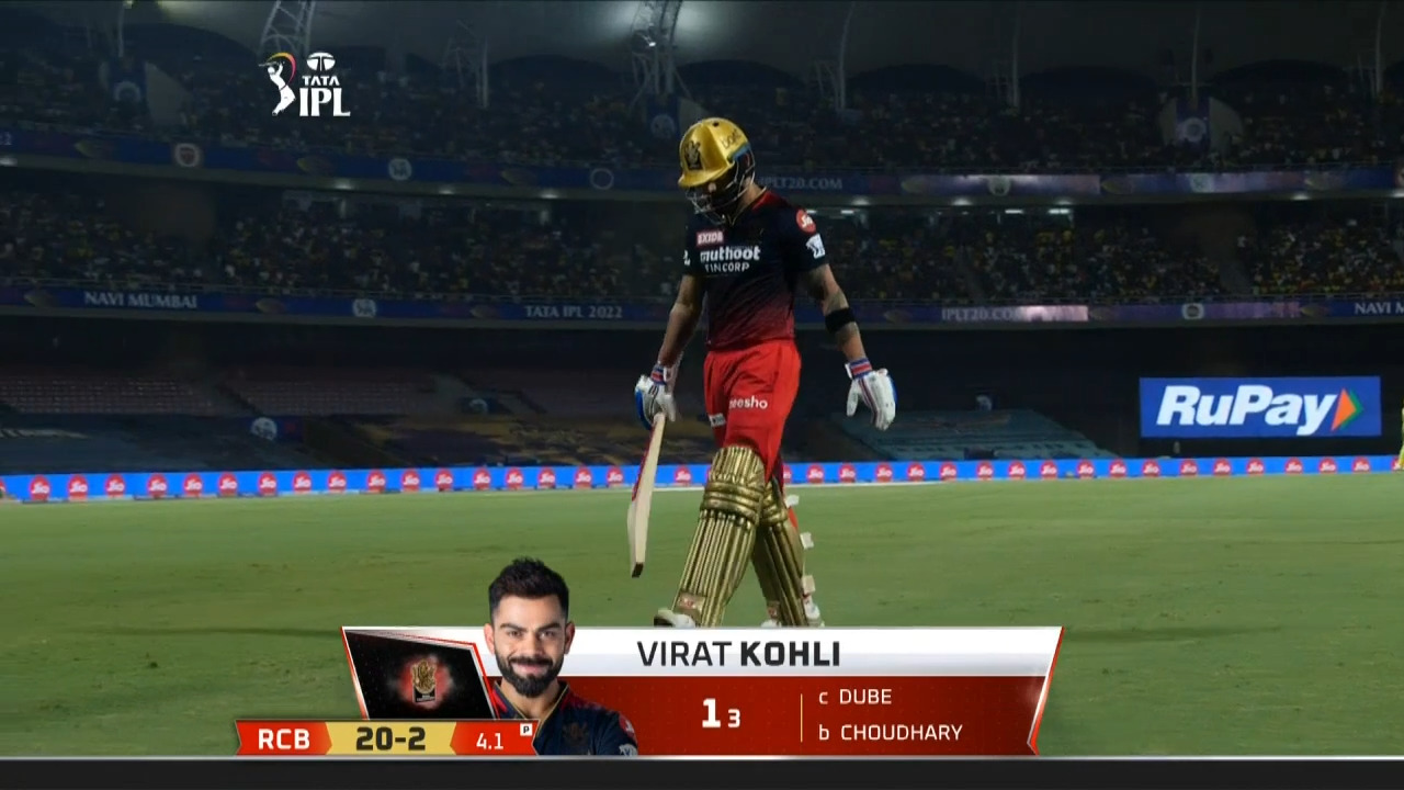 M22: CSK vs RCB – Virat Kohli Wicket