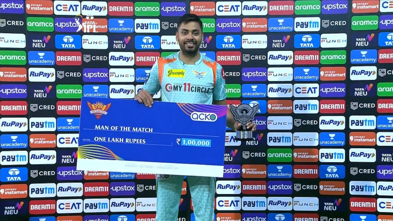 M12: SRH vs LSG – Man of the Match – Avesh Khan