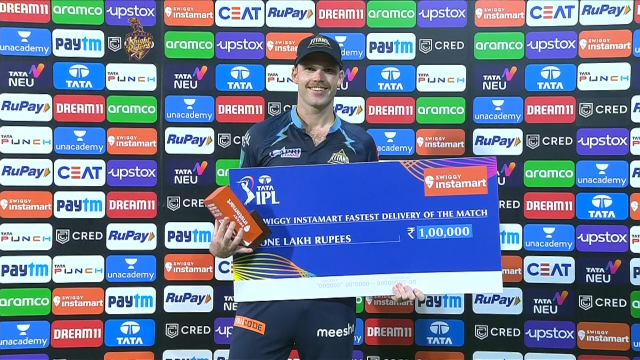M35: KKR vs GT – Swiggy Instamart fastest Delivery of the Match – Lockie Ferguson background