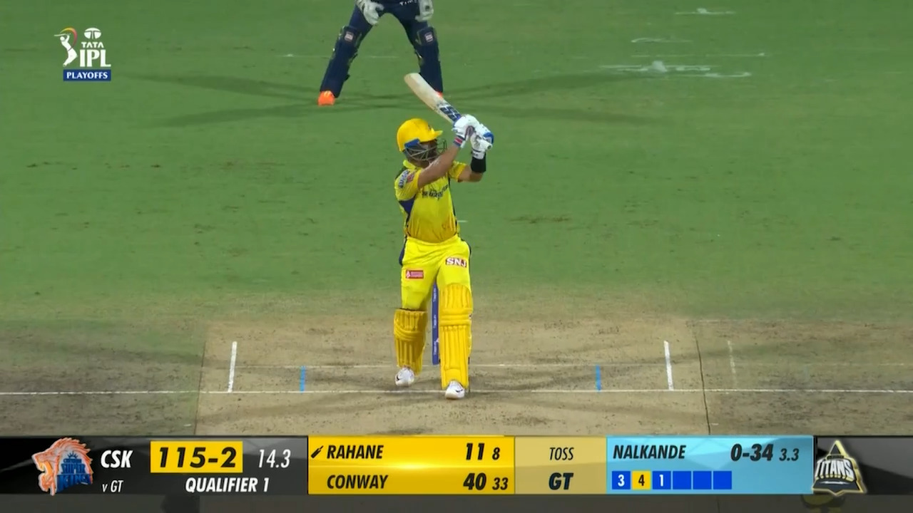 Q1: GT vs CSK – Ajinkya Rahane Six