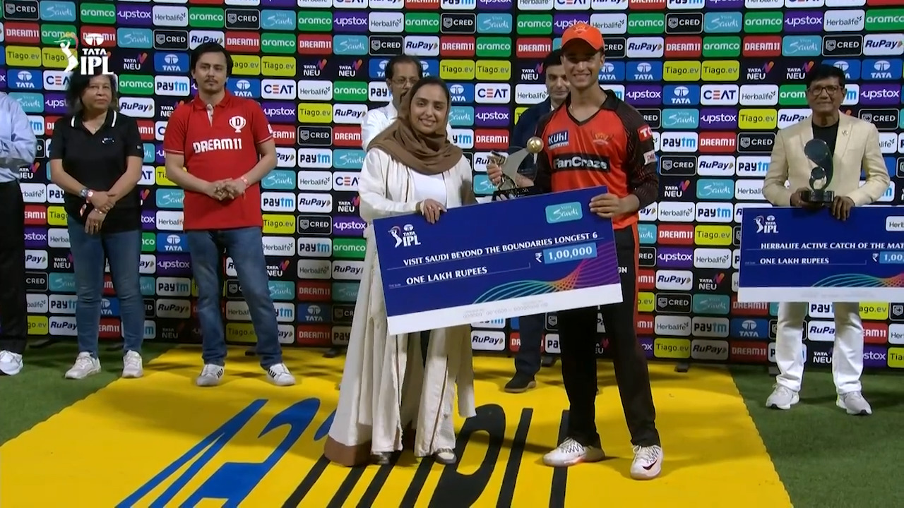 M19: KKR vs SRH – Visit Saudi Beyond the Boundaries Longest 6 of the Match – Abhishek Sharma