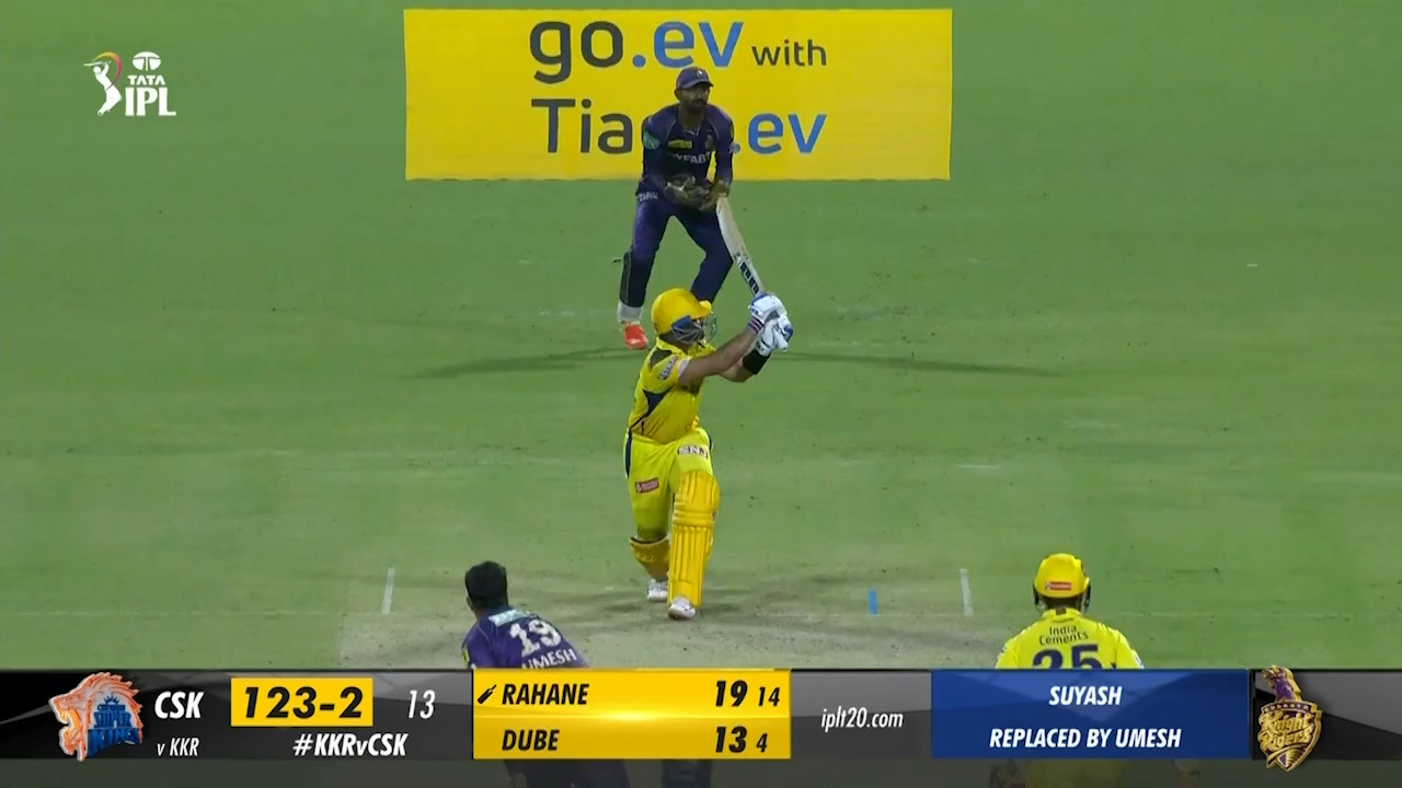 M33: KKR vs CSK – Ajinkya Rahane Six