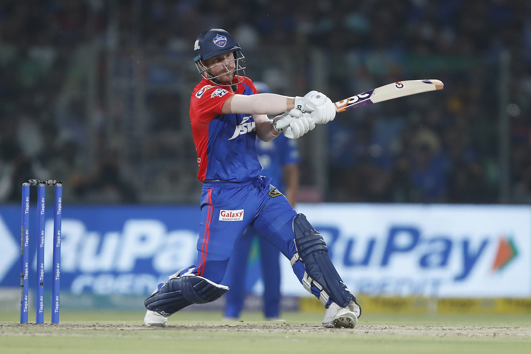 Warner gets funky: Bats right-handed off a free-hit delivery background