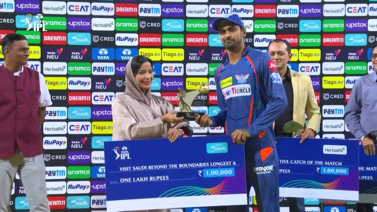 M10: LSG vs SRH – Visit Saudi Beyond the Boundaries Longest 6 of the Match – Deepak Hooda
