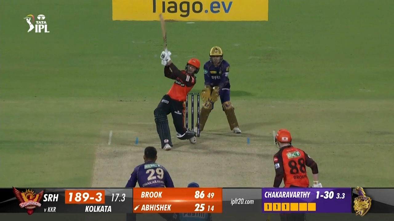 M19: KKR vs SRH – Abhishek Sharma Six