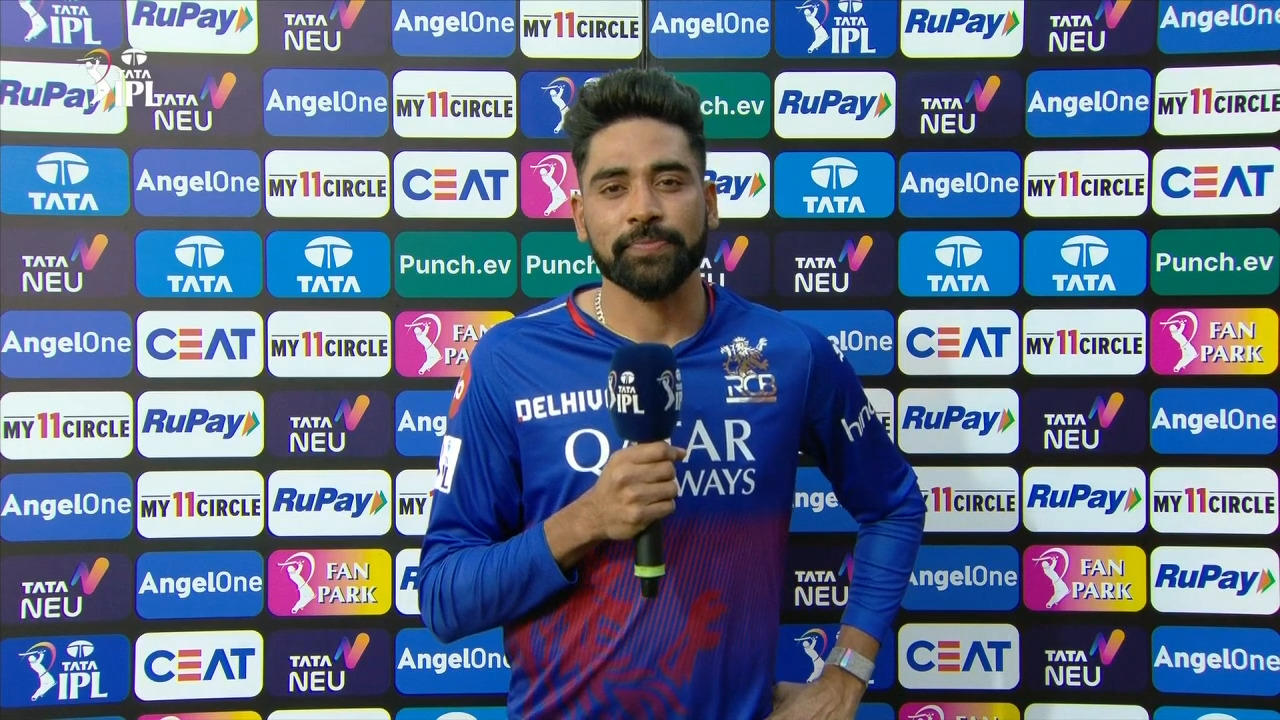 M58: PBKS vs RCB – Mohammed Siraj Interview background