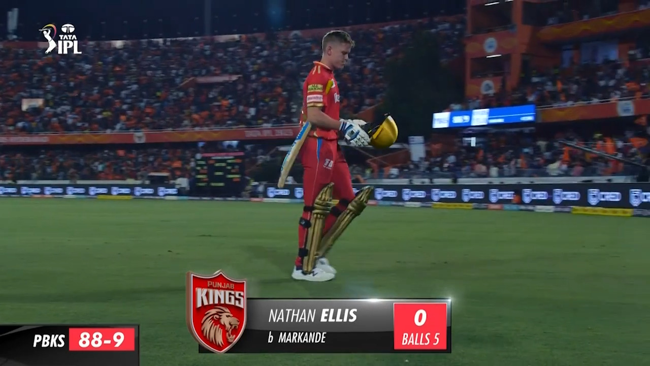 M14: SRH vs PBKS – Nathan Ellis Wicket
