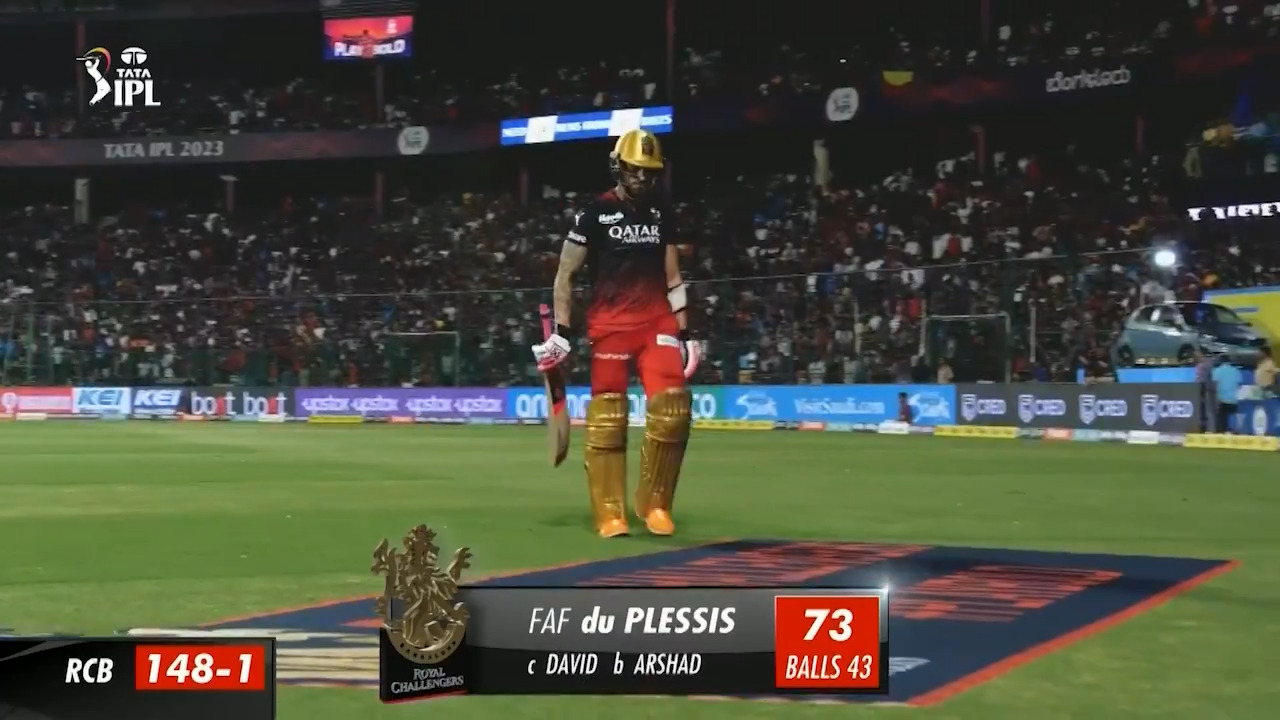 M05: RCB vs MI – Faf Du Plessis Wicket