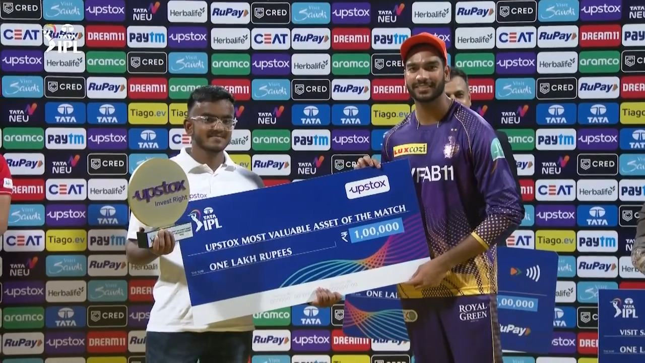 M22: MI vs KKR – Upstox most Valuable Asset of the Match – Venkatesh Iyer