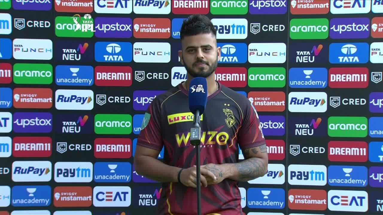 M08: KKR vs PBKS – Nitish Rana Interview background